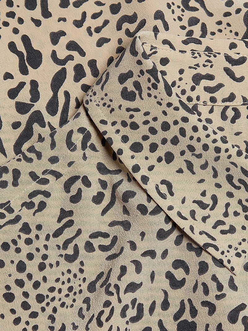 Kate Mixed Leopard Silk Shirt