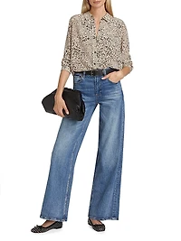 Kate Mixed Leopard Silk Shirt
