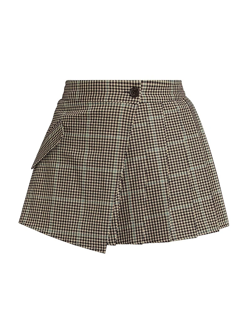 Adriana Plaid Pleated Miniskirt