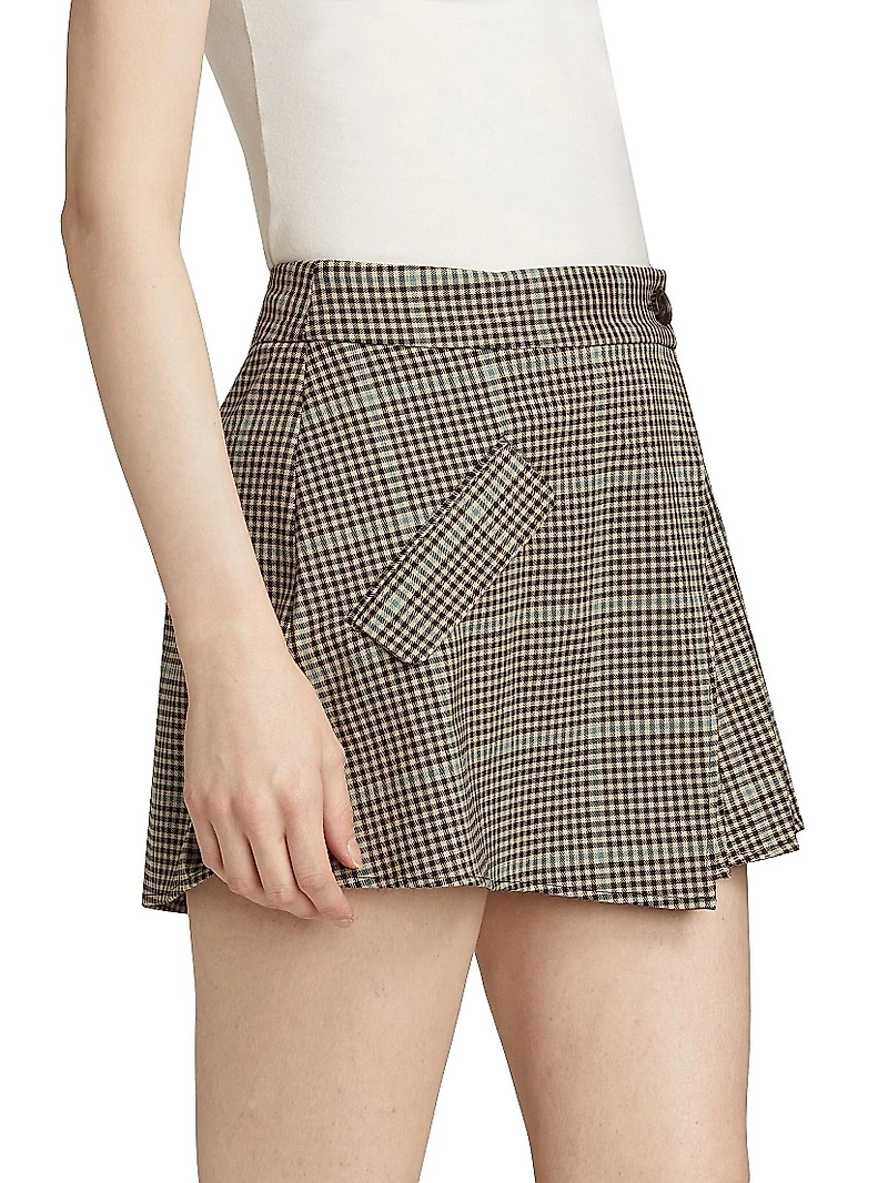 Adriana Plaid Pleated Miniskirt