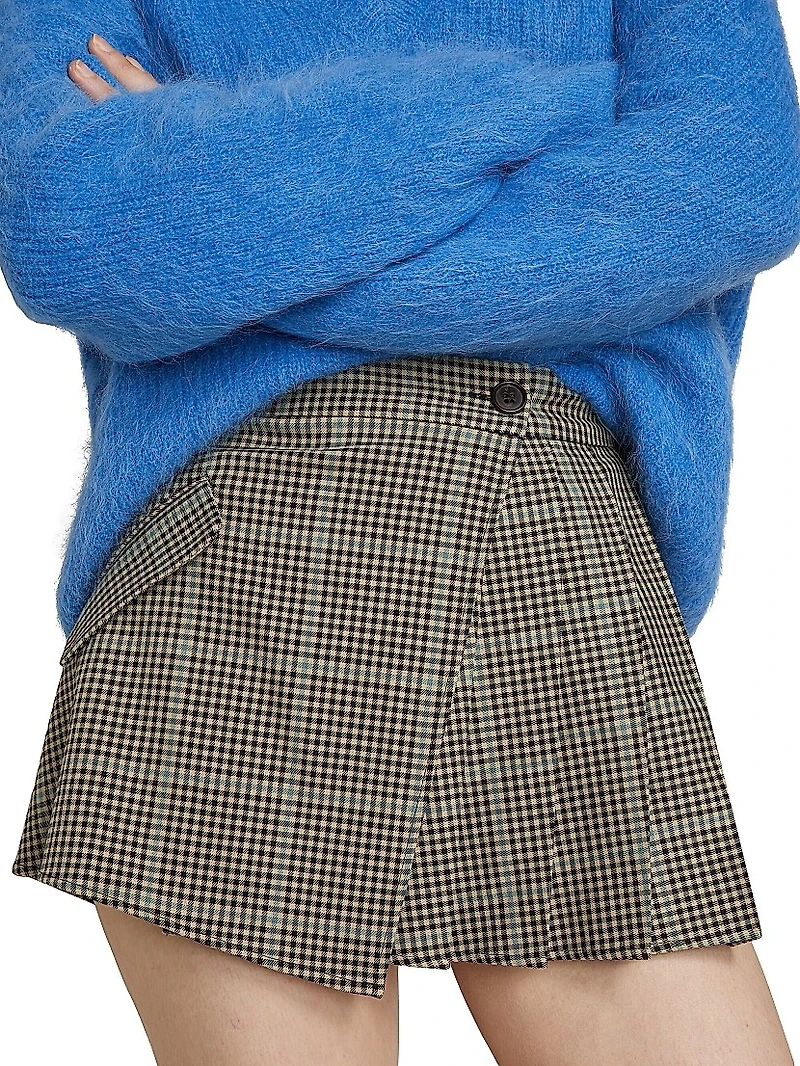 Adriana Plaid Pleated Miniskirt