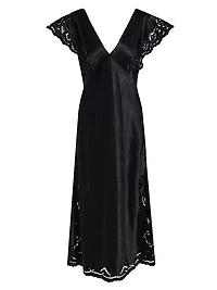 Mckenna Lace-Sleeve Midi-Dress