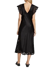 Mckenna Lace-Sleeve Midi-Dress
