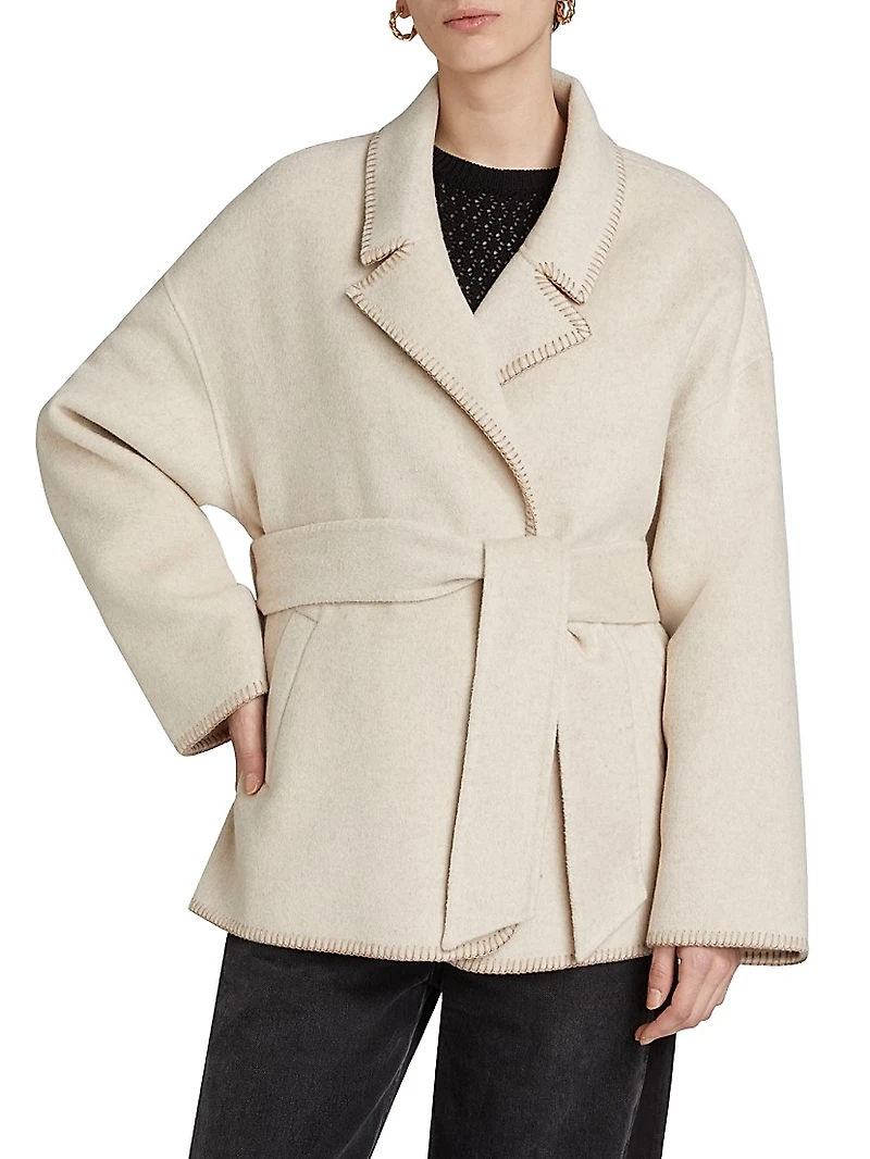 Josephina Wool-Blend Belted Coat
