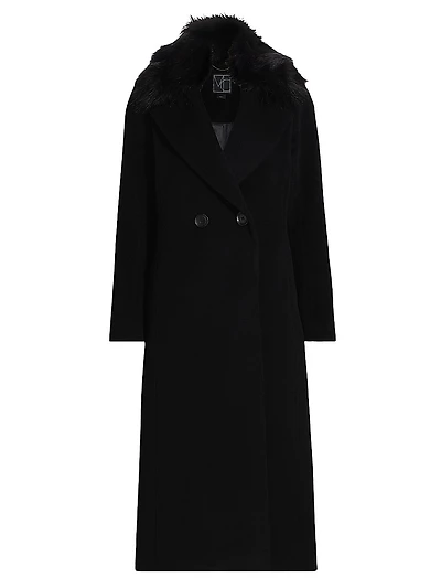 Madison Fur Collar Maxi Wool Coat