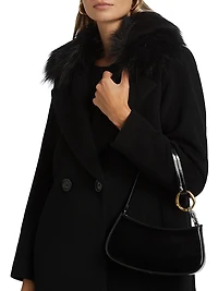 Madison Faux Fur-Collar Maxi Wool Coat