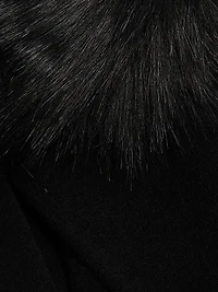 Madison Faux Fur-Collar Maxi Wool Coat