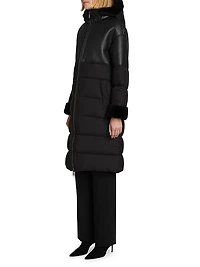 Kate Mixed-Media Puffer Coat