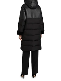 Kate Mixed-Media Puffer Coat