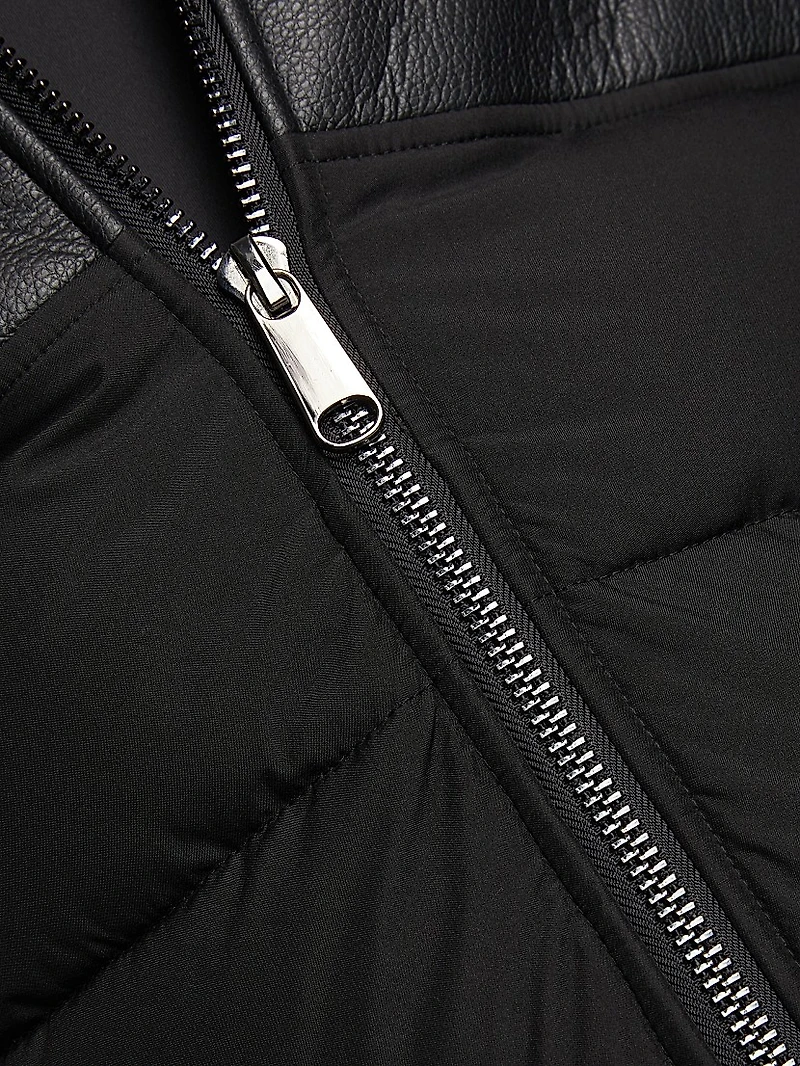 Kate Mixed-Media Puffer Coat