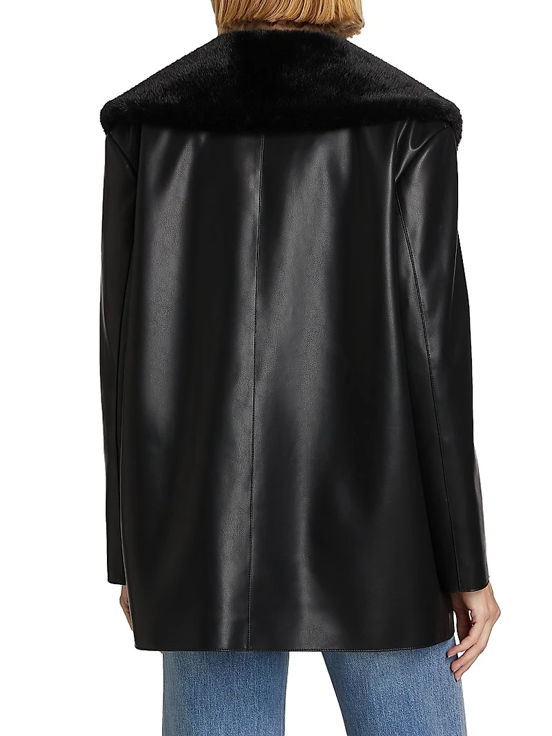 Faux Fur Leather Jacket