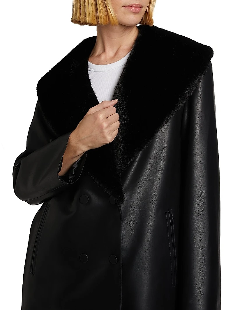 Faux Fur Leather Jacket