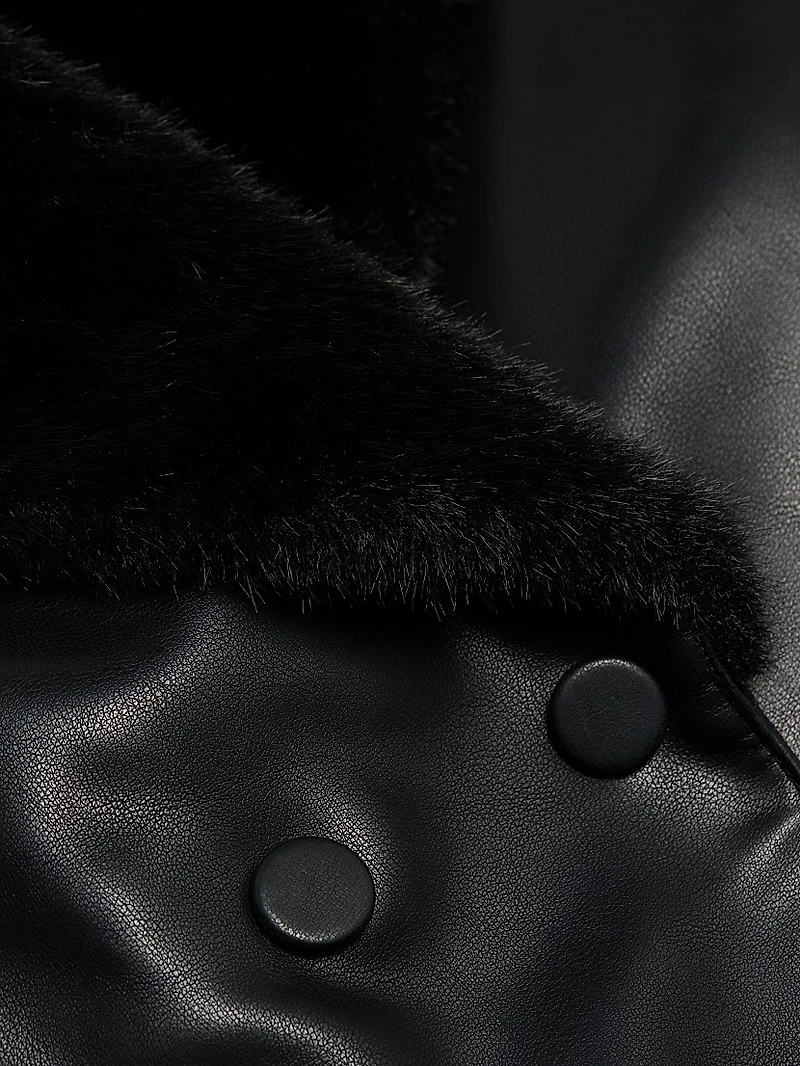 Faux Fur Leather Jacket