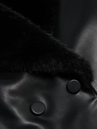 Faux Fur Leather Jacket