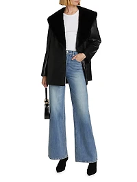 Faux Fur Leather Jacket