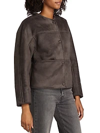 Heather Collarless Reversible Coat