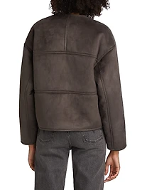 Heather Collarless Reversible Coat