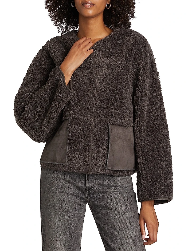 Heather Collarless Reversible Coat