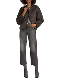 Heather Collarless Reversible Coat