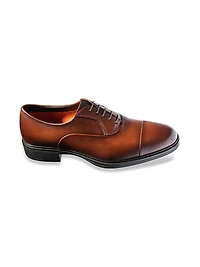 Leather Cap-Toe Derby Shoes