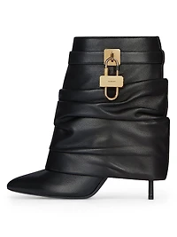 Shark Lock Stiletto Ankle Boots Nappa Leather