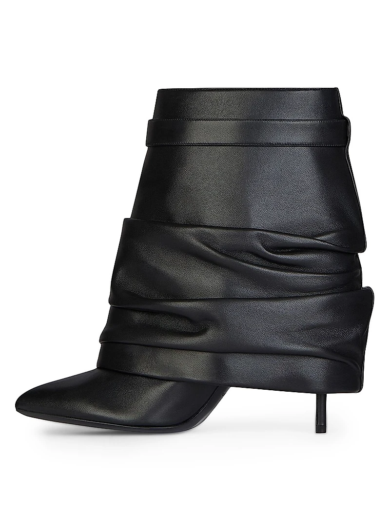 Shark Lock Stiletto Ankle Boots Nappa Leather