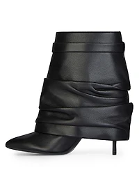 Shark Lock Stiletto Ankle Boots Nappa Leather