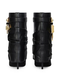 Shark Lock Stiletto Ankle Boots Nappa Leather