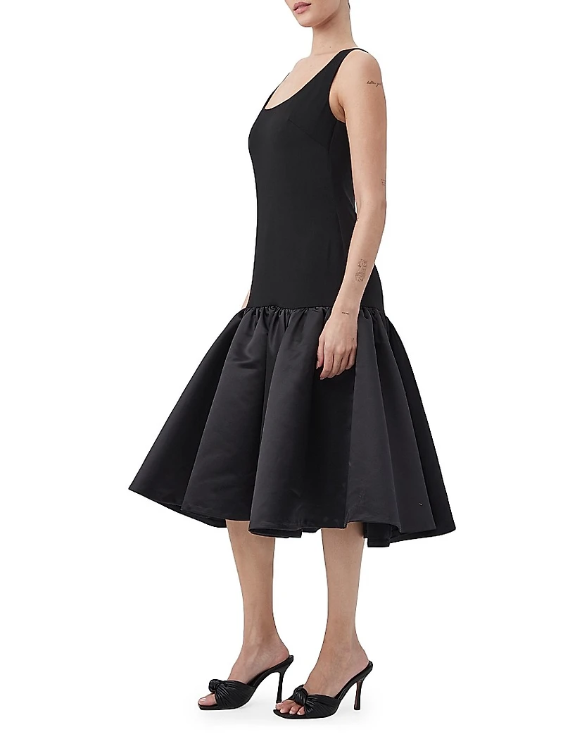 Sina Sleeveless Drop-Waist Midi-Dress