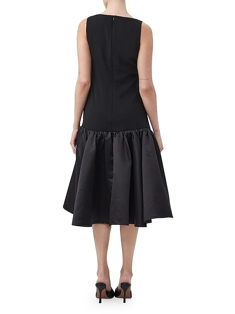 Sina Sleeveless Drop-Waist Midi-Dress