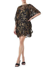Anissa Metallic Burnout Mini Caftan