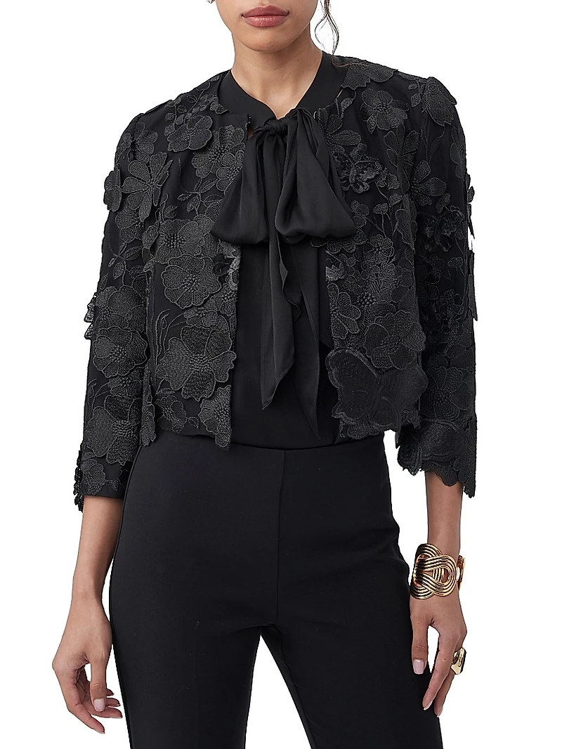 Dalina Embellished Lace Crop Jacket