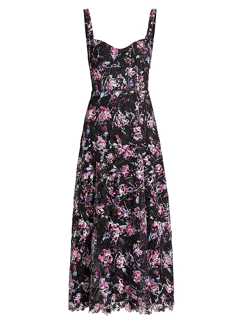 Manon Floral Lace Midi-Dress