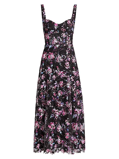 Manon Floral Lace Midi-Dress