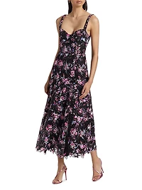 Manon Floral Lace Midi-Dress