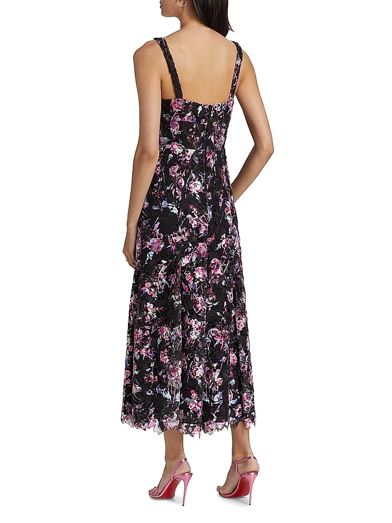 Manon Floral Lace Midi-Dress