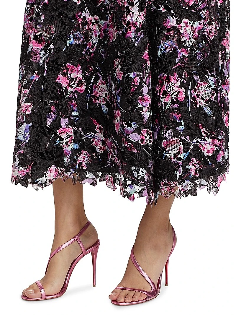 Manon Floral Lace Midi-Dress