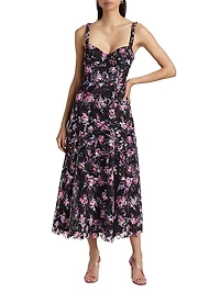 Manon Floral Lace Midi-Dress