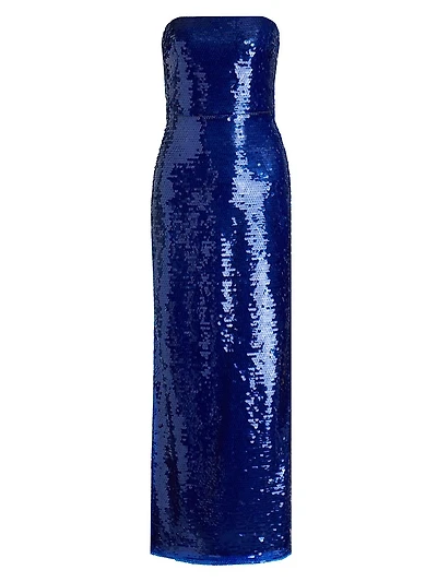 Mira Sequin Strapless Gown