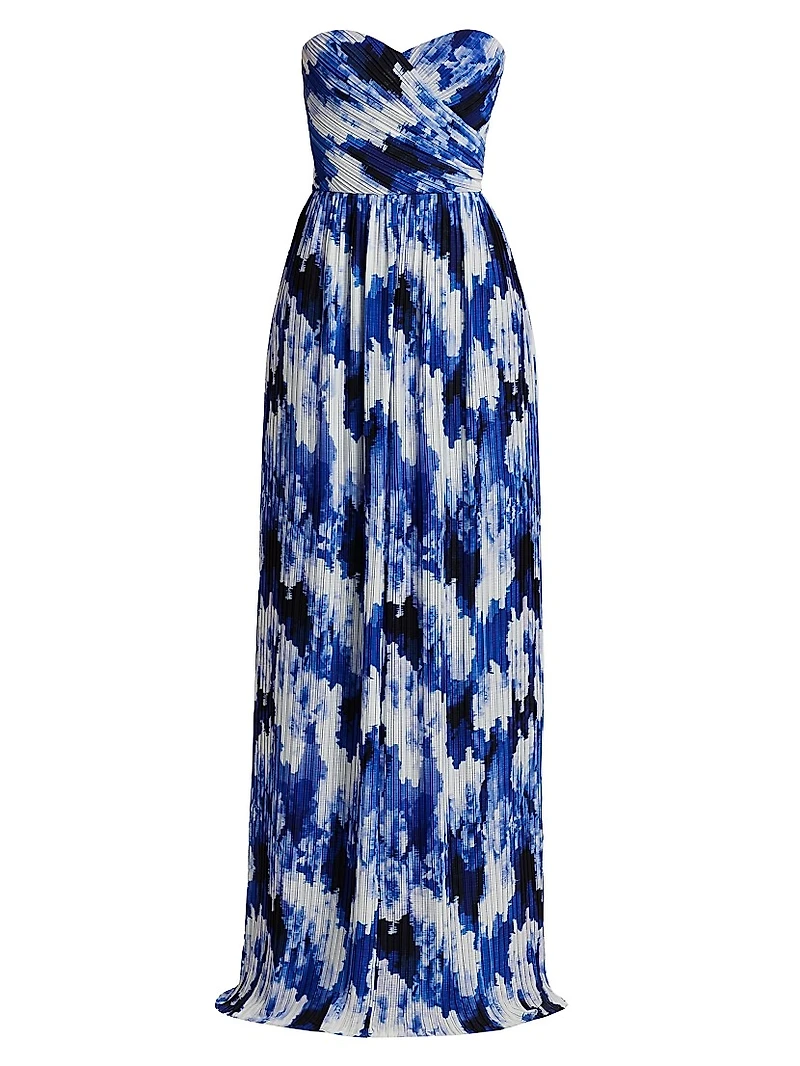 Esme Crinkle Chiffon Strapless Gown