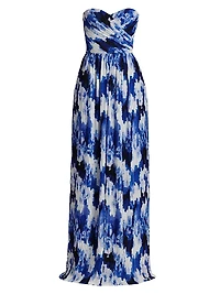 Esme Crinkle Chiffon Strapless Gown