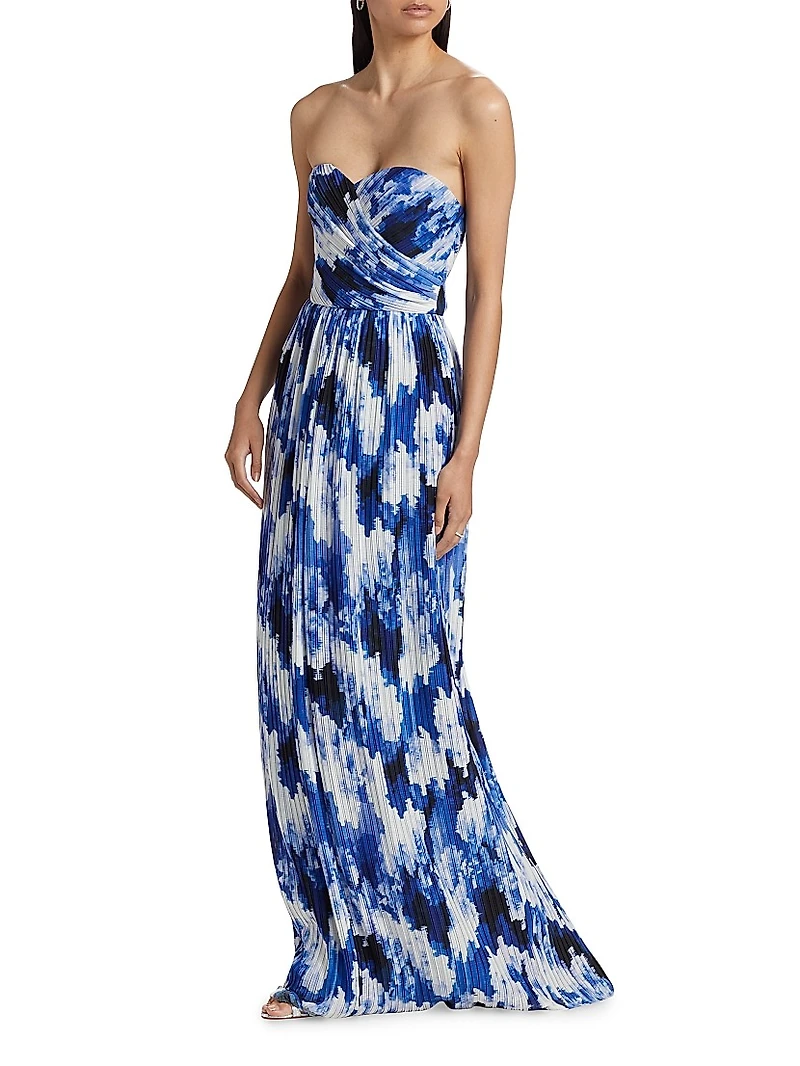 Esme Crinkle Chiffon Strapless Gown
