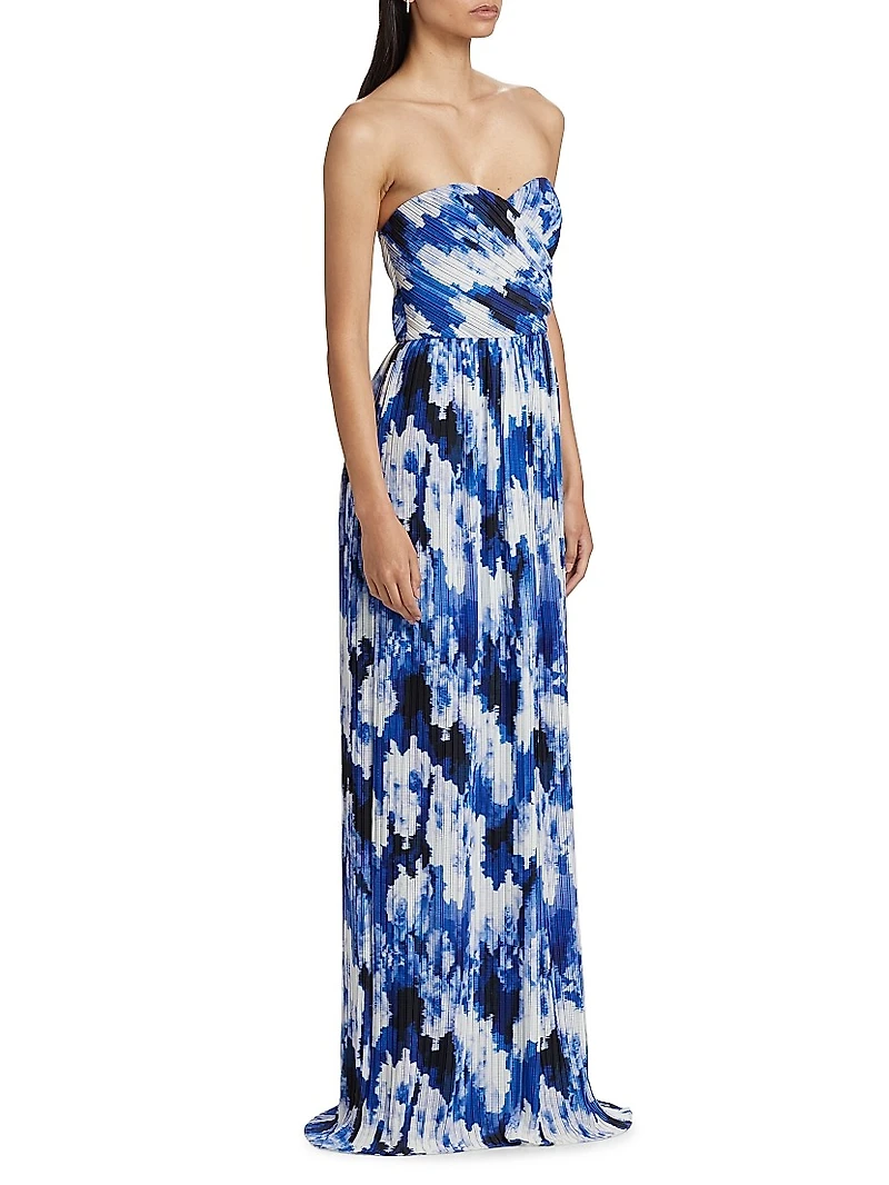 Esme Crinkle Chiffon Strapless Gown