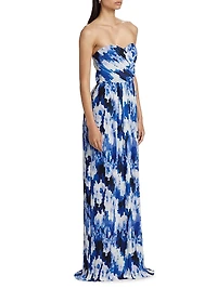 Esme Crinkle Chiffon Strapless Gown