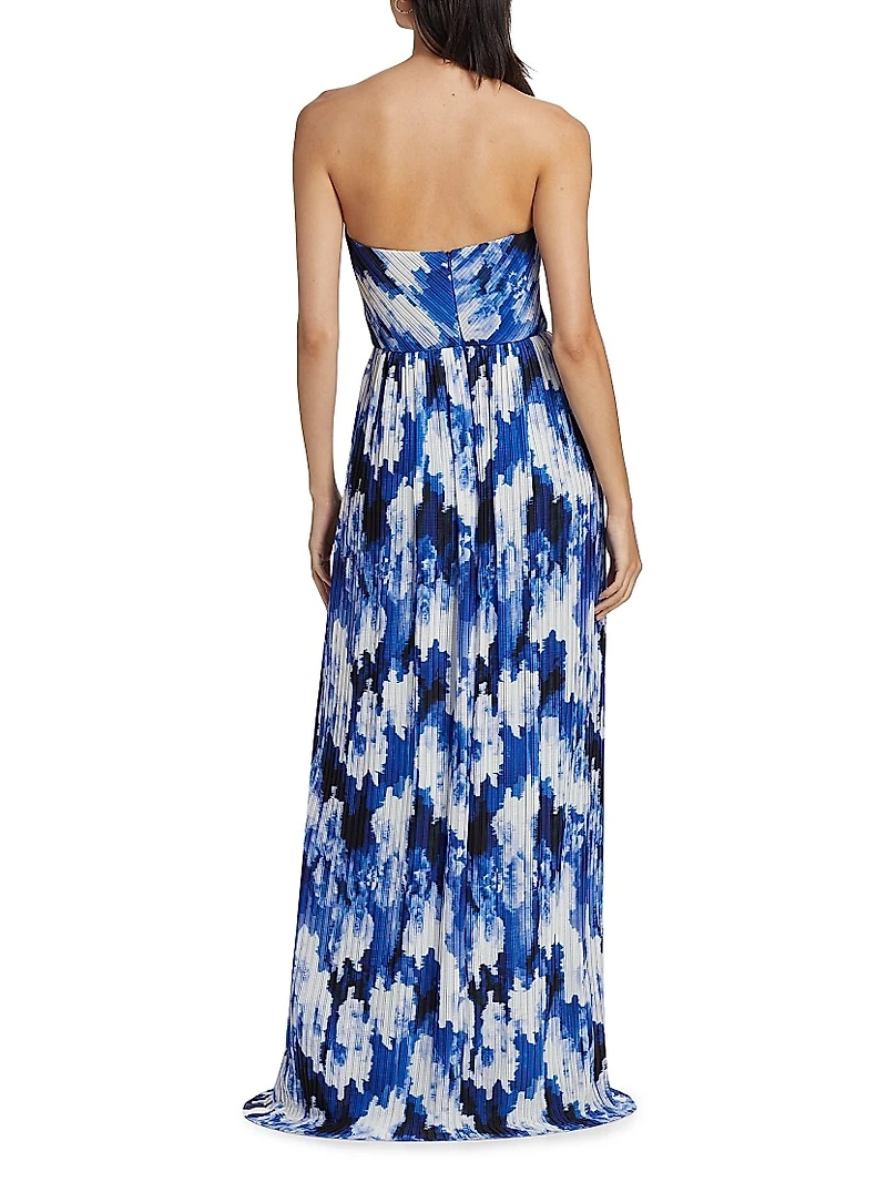 Esme Crinkle Chiffon Strapless Gown