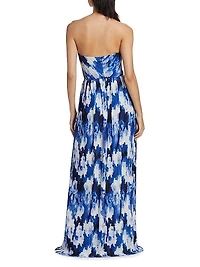 Esme Crinkle Chiffon Strapless Gown