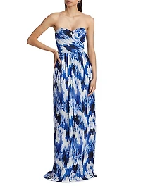 Esme Crinkle Chiffon Strapless Gown