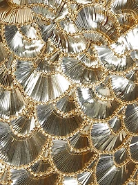 Strapless Sequin Scallop Column Gown