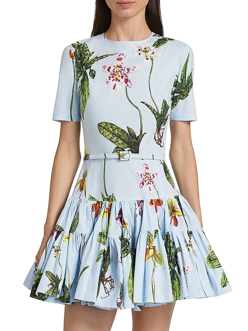 Orchid Poplin Tiered Dress