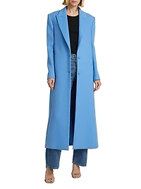 Wool-Angora Blend Long Coat